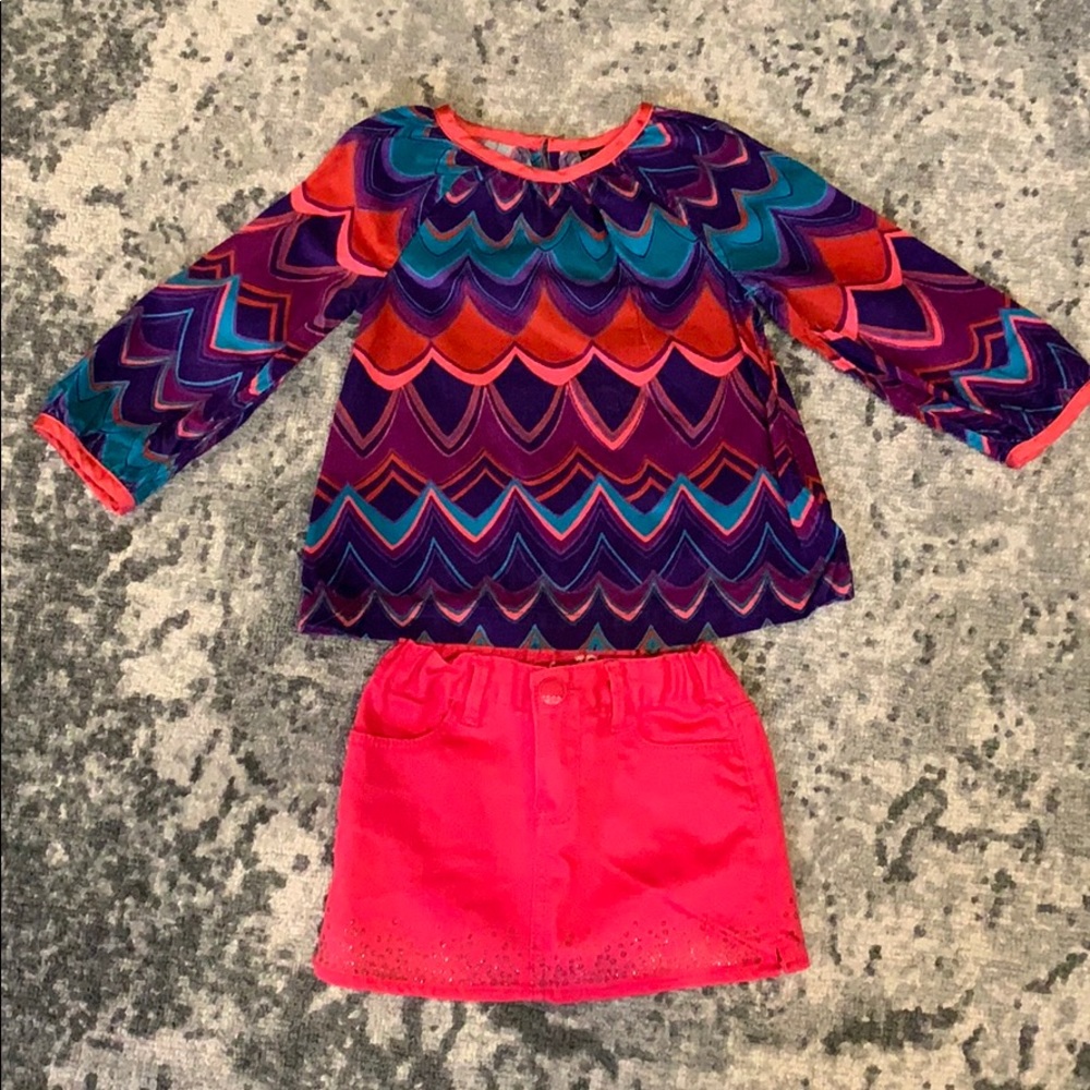 Baby Gap Corduroy Top and Denim Skirt outfit